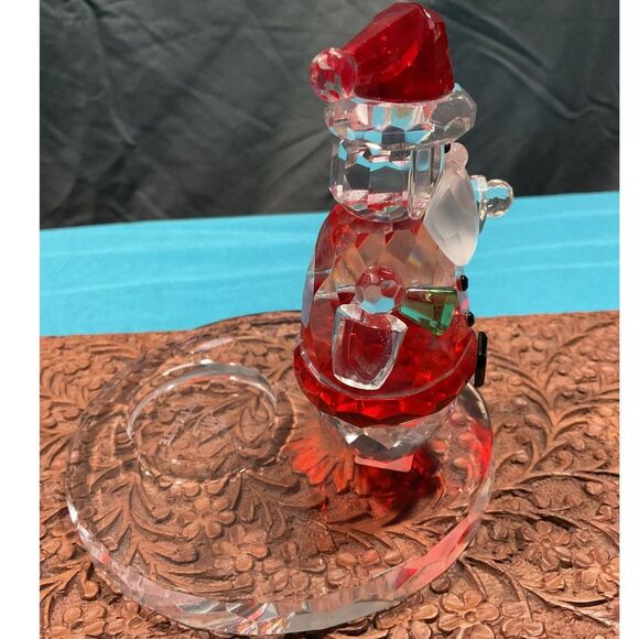 Retired PartyLite Faceted Santa Candle Holder - Picture 5 of 6